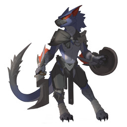 abs ambiguous_gender anthro armor beak clothing footwear melee_weapon shield simple_background solo standing sword tail weapon wiosvikulan capcom monster_hunter flying_wyvern nargacuga 1:1 hi_res
