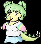 anthro choker clothed clothing empty_eyes female green_hair hair hair_bun jewelry necklace simple_background solo transparent_background yellow_body faustanon goodbye_volcano_high stella_(gvh) dinosaur ornithischian prehistoric_species reptile scalie stegosaurian stegosaurus thyreophoran alpha_channel low_res