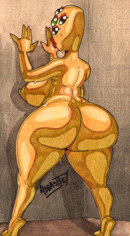4_eyes 4_fingers areola big_areola big_breasts big_butt black_eyes bodily_fluids breasts bubble_butt butt curvy_figure eyelashes female fingers glistening glistening_body green_eyes huge_areola huge_breasts huge_butt lipstick makeup multi_eye nipples nude nude_female nude_humanoid puffy_nipples red_lipstick rock sculpture solo statue sweat sweatdrop tan_body tan_skin text voluptuous voluptuous_female voluptuous_humanoid wide_hipped_female wide_hipped_humanoid wide_hips parasitedeath scp_foundation scp-173 animate_inanimate concrete_creature elemental_creature humanoid living_statue mineral_fauna rock_creature 2025 artist_name graphite_(artwork) hi_res marker_(artwork) traditional_media_(artwork) watermark