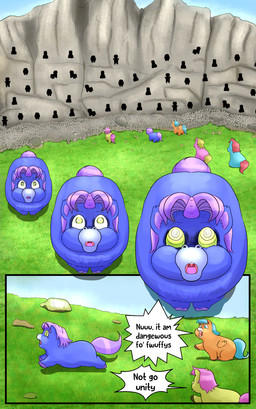 1_horn ambiguous_feral ambiguous_gender blue_body blue_fur blue_hair blue_tail day feral fur grass green_body green_eyes green_fur green_hair green_tail group hair horn hypnosis mind_control open_mouth orange_body orange_fur outside pink_body pink_fur pink_hair pink_tail plant purple_body purple_fur purple_horn red_hair red_tail rock running spiral spiral_eyes spiral_horn standing tail text trypophobia wings young young_ambiguous young_feral inshi_(artist) fluffy_pony junji_ito_(copyright) mythology the_enigma_of_amigara_fault equid equine fluffy_pony_(species) mammal mythological_creature mythological_equine pegasus unicorn 2023 absurd_res comic digital_media_(artwork) english_text hi_res