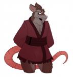 anthro asian_clothing brown_body brown_fur clothed clothing east_asian_clothing fur grey_body grey_fur half-closed_eyes japanese_clothing kimono male multicolored_body multicolored_fur narrowed_eyes pink_nose pose scar simple_background solo white_background sssonic2 teenage_mutant_ninja_turtles teenage_mutant_ninja_turtles_(2007) master_splinter mammal murid murine rat rodent 2014 digital_media_(artwork) hi_res portrait three-quarter_portrait