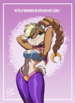 anthro arabic braided_ears breasts clothing cosplay costume female ponytail_ears pose solo simone-sam simonesan looney_tunes power_stone warner_brothers lola_bunny rouge_(power_stone) lagomorph leporid mammal rabbit crossover pinup