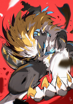 5_fingers action_pose ambiguous_gender anthro biped black_body black_fur black_pawpads blonde_hair blue_body blue_eyes blue_fur blue_pupils claws digitigrade finger_claws fingerpads fingers foreshortening front_view fur hair looking_at_viewer motion_lines multicolored_body multicolored_fur nude nude_anthro pawpads pose pupils red_background ringed_iris short_snout simple_background slit_pupils snout solo tail tail_ridge white_body white_fur white_hair white_sclera yellow_claws yellow_inner_ear chiayeeee felid mammal 2025 digital_drawing_(artwork) digital_media_(artwork) full-length_portrait hi_res portrait signature