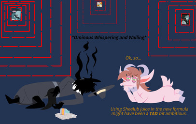 ambiguous_gender anthro clothed clothed_anthro clothing duo feral fully_clothed fully_clothed_anthro fur humor machine male portal text unconscious worried_look ragnars_rock shane_frost family_guy_death_pose edrin eeple irpo_(shane_frost) josh_(machine) reese_(shane_frost) shane_frost_(goat) thomas_(shane_frost) yuu_eye bovid caprine demon goat human imp mammal monster robot absurd_res digital_drawing_(artwork) digital_media_(artwork) english_text flat_colors hi_res meme