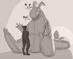 after_transformation anthro claws duo eyeless feet horn hug inflatable larger_male latex looking_up male male/male pool_toy simple_background size_difference teeth text malevolified vollukoth animate_inanimate deity latex_creature living_inflatable living_latex mammal monochrome zalgo_text