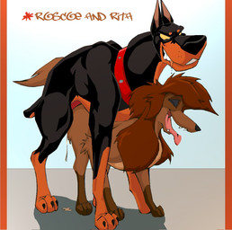 all_fours black_claws bodily_fluids claws collar doggystyle dominant drooling duo female feral feral_on_feral from_behind_position fur genitals humanoid_pointy_ears larger_dom larger_male male male/female nude orange_body orange_fur penis pointy_ears quadruped saliva sex size_difference smaller_female studded_collar studs tail tongue tongue_out yellow_sclera klaus_doberman disney oliver_and_company rita_(disney) roscoe_(disney) canid canine canis domestic_dog hunting_dog mammal saluki sighthound letterbox