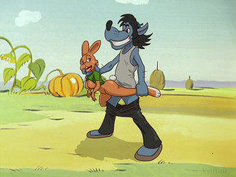 anthro breasts breath butt clothing crossgender duo faceless_character faceless_male feet female fleshlight_position looking_pleasured male male/female mostly_nude nude open_mouth rear_view sex size_difference tongue tongue_out vylfgor soyuzmultfilm well_just_you_wait! volk_(wjyw) zayats_(wjyw) canid canine canis hare lagomorph leporid mammal wolf 4:3 digital_media_(artwork)