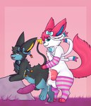 abdominal_bulge all_fours anal anal_penetration animal_genitalia anus balls balls_deep bent_over big_balls big_butt big_penis blush bodily_fluids bouncing_balls bulge butt butt_grab clothed clothing cum cum_drip cum_in_ass cum_inside cum_on_butt cum_on_knot cum_on_leg cum_on_penis doggystyle dripping duo erection feral feral_on_feral feral_penetrated feral_penetrating feral_penetrating_feral footwear from_behind_position fur genital_fluids genitals hair hand_on_butt huge_balls huge_butt huge_penis knot knotted_penis legwear male male/male male_penetrated male_penetrating male_penetrating_male open_mouth penetration penile penile_penetration penis penis_size_difference ribbons sex simple_background smile smug smug_face socks standing standing_doggystyle standing_sex stockings tail thick_thighs tongue white_body white_fur wide_hips anonymous_artist nintendo pokemon sanas smoothie_(sylveon) eeveelution generation_4_pokemon generation_6_pokemon hybrid luxray mammal pokemon_(species) sylveon digital_media_(artwork) hi_res