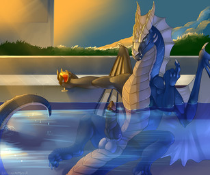 2016 alcohol animal_genitalia balls beverage blue_eyes claws dragon erection feral food glass grass horn looking_at_viewer male membranous_wings nude penis pool_(disambiguation) presenting rumiir scales scalie sheath shinigamisquirrel solo teeth water western_dragon wine wings

Rating: Explicit
Score: 7
User: Rumiir
Date: April 20, 2016