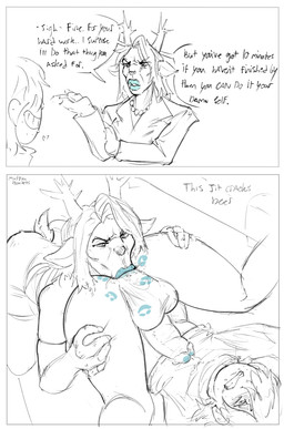 age_difference anal anthro anus balls blue_lipstick bodily_fluids dialogue drooling duo erection female female_rimming female_rimming_male genital_fluids genitals hair hair_over_eye kiss_mark lipstick lipstick_on_anus lipstick_on_penis makeup male male/female male_human older_female oral penis precum precum_string rimming rimming_male saliva sex text muffynbunarts deltarune undertale_(series) carol_holiday kris_dreemurr human humanoid mammal 2025 comic english_text hi_res sketch nonbinary_(lore)