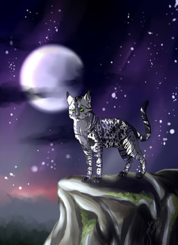 ambiguous_gender feral fur green_eyes grey_body grey_fur moon night outside paws sky solo star starry_sky juliagoldfox domestic_cat felid feline felis mammal 2015 absurd_res digital_media_(artwork) hi_res