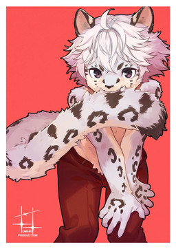 5_fingers ahoge anthro big_tail bite black_ears black_markings black_nose blue_body blue_fur border bottomwear claws clothed clothing crotch_tuft curled_tail denim denim_bottomwear denim_clothing finger_claws fingers fur fur_markings hair hand_on_knee hand_on_leg jeans leopard_spots logo looking_at_viewer male male_anthro markings multicolored_body multicolored_fur open_bottomwear open_clothing open_pants pants pink_inner_ear pose purple_eyes raised_tail red_background red_bottomwear red_clothing red_jeans red_pants seducing_viewer seductive self_bite simple_background solo spots tail tail_bite tail_in_mouth text topless topless_anthro topless_male tuft two_tone_body two_tone_fur unbuttoned unbuttoned_bottomwear unbuttoned_jeans white_body white_border white_fur white_hair young young_anthro young_male umani felid feline felis mammal pantherine snow_leopard artist_logo english_text portrait three-quarter_portrait