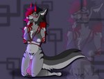 anthro arms_tied arms_tied_behind_back bdsm blush bondage bound breasts dildo dildo_in_pussy dildo_insertion dildo_sitting ear_piercing ear_ring fangs female fixed_dildo fixed_toy fur genitals grey_body grey_fur hair hands_behind_back harness horn kneeling long_hair masturbation nipples nude orgasm orgasm_face penetration piercing pussy red_horn red_rope restraints ring_piercing rope rope_bondage rope_harness sex_toy sex_toy_in_pussy sex_toy_insertion solo submissive submissive_female tail tattoo teeth toying_self vaginal vaginal_penetration womb_tattoo paetinii junko_(paetinii) canid canine canis mammal wolf hi_res