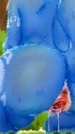 9:16 anthro anus aroused blue_body blue_fur bodily_fluids canid canine close-up female fox fur genital_fluids genitals kneeling krystal_(star_fox) low-angle_view mammal nahadon nintendo pussy raised_tail rear_view solo spread_pussy spreading star_fox tail vaginal_fluids