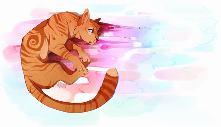 ambiguous_gender blood blue_eyes bodily_fluids brown_body brown_fur dying feral fur lying no_sclera on_side paws solo maplespyder maple_(maplespyder) domestic_cat felid feline felis mammal 2015 digital_media_(artwork)