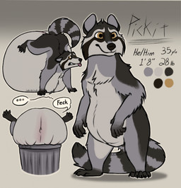 5_fingers 5_toes anthro arm_tuft arms_bent belly big_belly black_claws black_nose black_tail brown_eyes cheek_tuft claws clenched_teeth closed_smile color_swatch dialogue ears_down elbow_tuft ellipsis facial_tuft featureless_crotch feet finger_claws fingers fur gradient_background grey_background grey_body grey_fur grey_inner_ear grey_stripes huge_belly hyper hyper_belly light long_tail lying male male_anthro mouth_closed multicolored_body multicolored_fur navel nude_anthro nude_male on_front outie_navel pivoted_ears profanity pronouns simple_background smile solo speech_bubble standing stated_age stated_height stated_weight stripes tail teeth text toe_claws toes tongue tongue_out tuft two_tone_tail jackiethedoodler pickit_(alfyn) mammal procyonid raccoon 2025 colored digital_media_(artwork) english_description english_text hi_res lighting model_sheet shaded