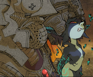 female hands_behind_back male mask masked_humanoid masked_male multicolored_body amlogamer nintendo the_legend_of_zelda twilight_princess midna zant humanoid imp twili tagme