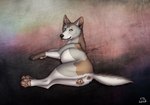 2017 4_toes animal_genitalia animal_pussy anus austrithyr_(karn_the_wolf) blep brown_body brown_fur butt canid canine canine_genitalia canine_pussy canis crossed_feet dark_claws digital_drawing_(artwork) digital_media_(artwork) digitigrade domestic_dog feet female feral fur genitals green_eyes grey_body grey_fur looking_at_viewer looking_back ltl lying mammal on_side pawpads paws presenting presenting_hindquarters presenting_pussy pussy quadruped raised_tail solo tail toes tongue tongue_out