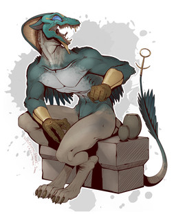 angry claws egyptian fangs feathers feet grumpy nude open_mouth paws scales simple_background tail teeth toe_claws tongue kredri hybrid reptile scalie snake viper hi_res