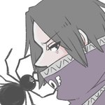 ambiguous_gender black_body brown_hair duo feral hair male side_view simple_background white_background temitess hunter_x_hunter feitan_pohtoh arachnid arthropod human mammal spider 1:1 2016 headshot_portrait icon low_res portrait