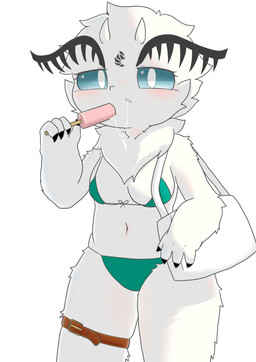 breasts clothing eating eating_food female fur horn looking_at_viewer medium_breasts midriff monotone_background navel open_mouth simple_background solo standing underwear white_body white_eyes white_fur papyruscafe animal_humanoid arthropod arthropod_humanoid chimera humanoid insect insect_humanoid lepidopteran lepidopteran_humanoid moth moth_humanoid absurd_res hi_res