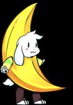 anthro banana banana_costume barefoot beady_eyes biped blush clothed clothing costume feet food food_costume fruit fruit_costume fur green_eyes male plant simple_background smile solo transparent_background white_body white_fur young young_anthro young_male psibunny undertale undertale_(series) asriel_dreemurr boss_monster_(undertale) bovid caprine goat mammal 2015 alpha_channel