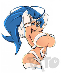 arms_bent big_breasts big_hair big_hands biped blue_eyes blue_hair breasts butt elbows_up eyebrows eyelashes featureless_breasts female fur hair hands_behind_back light_body navel nude open_mouth pointy_ears pose prick_ears simple_background solo standing straight_hair thick_eyebrows white_background white_body white_fur pato002 capcom darkstalkers felicia_(darkstalkers) animal_humanoid cat_humanoid felid felid_humanoid feline feline_humanoid humanoid mammal mammal_humanoid 2026 cel_shading colored digital_drawing_(artwork) digital_media_(artwork) half-length_portrait hi_res portrait shaded sketch watermark