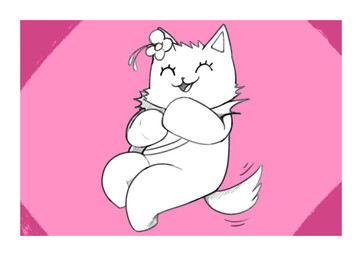 2_panel_comic anthro eyes_closed flower fur looking_at_viewer male pattern_background pink_background plant simple_background smile solo tail tail_motion tailwag uncolored_sketch white_body white_fur goopyarts amagi_brilliant_park tirami canid canine canis domestic_dog mammal pomeranian spitz digital_media_(artwork) hi_res sketch