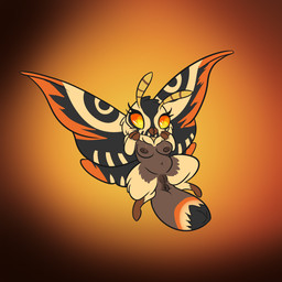 anthro anthrofied anus arthropod_abdomen breasts female genitals insect_wings nipples non-mammal_breasts non-mammal_nipples semi-anthro slightly_chubby solo vulva wings alorix mothra_(series) toho mothra arthropod insect kaiju lepidopteran moth 1:1