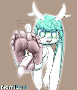 anthro antlers feet foot_fetish genitals horn male male/male nomigod penis solo nomibuni jackolope_(jackrabbit) humanoid lagomorph leporid mammal rabbit invalid_tag absurd_res hi_res