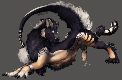 animal_genitalia animal_penis arm_tuft ass_up balls barely_visible_balls barely_visible_genitalia black_body black_claws black_fur black_penis bodily_fluids brown_body brown_fur cheek_tuft claws closed_smile digitigrade dripping elbow_tuft equine_genitalia equine_penis erection facial_horn facial_tuft feral finger_claws fluffy fur genital_fluids genitals grey_background horn looking_at_viewer male male_feral mouth_closed multicolored_body multicolored_fur multicolored_penis nose_horn penis precum precum_drip precum_on_ground raised_leg raised_tail simple_background smile solo tail tail_tuft tan_balls tan_penis toe_claws tuft white_body white_fur wristband yellow_eyes i-psilone ember_(trey.embershade) felkin 2025