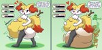 abdominal_bulge absurd_res anthro bone bottomwear braixen calling_for_help clothing death diaper diaper_disposal digestion disposal english_text excessive_feces fart feces female forced generation_6_pokemon heart_symbol hi_res hyper hyper_feces nintendo nyxiettenyxstar pokemon pokemon_(species) pooping same_size_vore skull smelly smile smug solo stink_lines text tongue tongue_out underwear vore