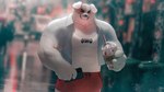 anthro beverage biceps clothed clothing detailed_background food fur male muscular muscular_anthro muscular_male owo solo dona908 canid canine canis domestic_dog mammal 16:9 absurd_res digital_media_(artwork) hi_res widescreen