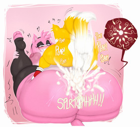 3_toes 5_fingers accessory afterimage anthro areola balls big_balls big_butt black_eyeshadow blush bodily_fluids breasts butt clothing cum cum_inside duo emanata eyelashes eyeshadow feet female fingers flash_emanata footwear from_front_position genital_fluids genitals grin hair_accessory hairband huge_butt impregnation legs_up legwear makeup male male/female mating_press motion_blur multi_tail nipples ovum penis pink_body sex shoes smile sperm_cell tail thigh_highs toes vein veiny_penis yellow_body samueld sega sonic_the_hedgehog_(series) amy_rose miles_prower canid canine eulipotyphlan fox hedgehog mammal 2025 alternate_version_at_source hi_res