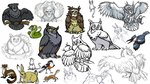 2_toes ambiguous_gender armor beak black_beak black_ear_tips black_eyes blue_body blue_feathers blue_tail blue_wings branch breaking_the_fourth_wall brown_body brown_feathers brown_fur brown_tail brown_wings claws closed_smile dipstick_ears ear_markings eye_scar facial_scar fangs feathered_wings feathers feet feral flying fur green_body green_scales grey_beak grey_claws grey_tail group headgear helmet heterochromia leaning leaning_forward long_beak long_tail looking_at_viewer looking_up mouth_closed multicolored_body multicolored_ears multicolored_feathers multicolored_scales multicolored_tail nest on_branch open_beak open_mouth open_smile orange_claws paws perching personal_grooming quadruped ragged_wings red_eyes scales scar scut_tail short_tail simple_background smile social_grooming standing tail tail_feathers talons teeth toe_claws toes two_tone_body two_tone_scales whiskers white_background white_body white_fur wings worried_look yellow_beak yellow_body yellow_eyes yellow_fur yellow_scales yellow_tail lyosha torrent_(artist) noctua_(series) avian bird certhioid domestic_ferret flying_squirrel horned_owl lagomorph leporid mammal mouse murid murine mustelid musteline nuthatch owl picid rabbit red-breasted_nuthatch reptile rodent scalie sciurid snake true_musteline true_owl weasel woodpecker 2007 artist_collaboration colored digital_drawing_(artwork) digital_media_(artwork) english_description multiple_images shaded