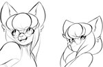 anthro eyewear femboy fluffy_ears glasses hair long_hair looking_at_viewer looking_back male sleeveless_shirt smile solo ileomaru maru_(ileomaru) domestic_cat felid feline felis mammal absurd_res hi_res monochrome sketch