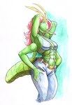 abs anthro belt bottomwear breasts clothing denim denim_bottomwear denim_clothing female jeans pants solo hattonslayden arthropod insect hi_res marker_(artwork) painting_(artwork) traditional_media_(artwork) watercolor_(artwork)