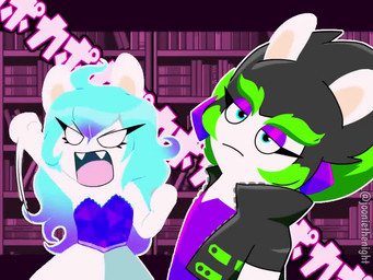 amethyst_(gem) angry anthro belt black_clothing black_hair black_jacket black_topwear blinking blue_eyes blue_hair blue_pupils clothed clothed_anthro clothed_female clothing dress duo ear_piercing empty_eyes eyebrows female female_anthro fur gem green_belt green_eyebrows green_hair hair jacket leaning leaning_backward light long_ears multicolored_hair noseless open_belt outline piercing punch pupils purple_clothing purple_dress purple_ear_piercing purple_eyelids purple_hair purple_shirt purple_topwear shirt short_hair spiky_hair tan_inner_ear text thick_eyebrows topwear torn_clothing torn_shirt torn_topwear two_tone_hair unimpressed wavy_hair white_body white_fur white_outline jooniethenight mario_bros mario_plus_rabbids_sparks_of_hope nintendo poka_poka_(meme) raving_rabbids rayman_(series) ubisoft edge_(mario_plus_rabbids) midnite_(mario_plus_rabbids) ghost hybrid lagomorph mammal rabbid spirit 2023 2d_animation 4:3 animated colored crossover digital_media_(artwork) english_description japanese_audio japanese_text lighting meme short_playtime sound webm