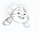 anthro fur head_tuft open_mouth open_smile smile solo sparkles teeth tuft kabe2mugi disney zootopia jack_savage lagomorph leporid mammal rabbit hi_res monochrome