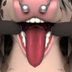 alternative_fashion anthro barbell_piercing bodily_fluids circular_barbell_piercing drooling emo facial_piercing female ghostly hair milky moo mouth mouth_shot nom nose_piercing open_mouth piercing playing saliva septum_circular_barbell septum_piercing slightly_chubby solo teeth throat tongue wet_hair nikchan bovid bovine cattle mammal 3d_(artwork) digital_media_(artwork)