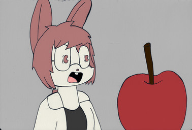 apple eyewear facial_scar female food fruit glasses hair plant scar scared screaming solo ccxiaoyi123 dr._emilia_(e254e) lagomorph mammal absurd_res colored digital_drawing_(artwork) digital_media_(artwork) hi_res reaction_image