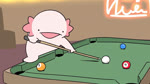 16:9 2021 2d_animation aiming ambiguous_gender amphibian animated anthro axolotl ball bar beady_eyes billiard_ball billiard_table billiards black_eyes box breaking collapse container cue_ball cue_stick destruction duo furniture gills hi_res humor japanese japanese_text kneeling looking_at_viewer looking_up marine matatabi_movie_labo mole_salamander neon neon_lights open_mouth pink_body pink_skin pose purinharumaki_karameru salamander semi-anthro short_playtime solo sound stab table text toony webm what where_is_your_god_now why widescreen
