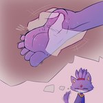 5_toes anthro barefoot clothed clothing disembodied_hand eyes_closed feet female foot_fetish foot_rub humanoid_feet plantigrade purple_body soles solo toes dunce-leaf sega sonic_the_hedgehog_(series) blaze_the_cat domestic_cat felid feline felis mammal 1:1 hi_res