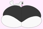 anthro big_butt black_bottomwear black_clothing black_sclera black_shorts blue_nose bottomwear butt clothing crop_top cropped_sweater ears_down eyebrows femboy green_eyes heart_tail huge_butt hyper hyper_butt looking_at_viewer looking_back looking_back_at_viewer male pink_background pink_clothing pink_crop_top pink_shirt pink_sweater pink_topwear pivoted_ears rear_view shirt shorts simple_background smile solo sweater tail tight_clothing topwear white_body white_ears white_eyebrows white_tail cyandrive98 microsoft ori_(series) xbox_game_studios garina_(reathe) guardian_spirit 2024 absurd_res colored digital_media_(artwork) flat_colors hi_res