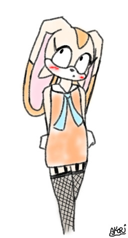 anthro black_nose blush clothed clothing dot_eyes dress embarrassed female floppy_ears legwear loli long_ears orange_clothing orange_dress rabbit_ears simple_eyes solo stockings young some1there sega sonic_the_hedgehog_(series) cream_the_rabbit lagomorph leporid mammal rabbit hi_res