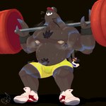 anthro armpit_hair bodily_fluids body_hair chest_hair chest_tuft dumbbell exercise genitals male musclegut muscular musk musk_clouds shirtless shirtless_male solo sweat sweaty_genitalia tuft weights workout shugdon_(artist) nintendo splatoon mr._coco_(splatoon) arthropod coconut_crab crab crustacean decapoda hermit_crab malacostracan marine 1:1 hi_res