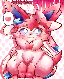 :3 blue_sclera blush blush_lines bow_ribbon bow_tie chest_tuft female female_feral feral fluffy_ears fur hair head_tuft heart_symbol long_ears multicolored_body multicolored_fur pink_body pink_ears pink_fur pink_tail ribbons simple_background smug smug_face solo speech_bubble tail tentacles text tuft two_tone_body two_tone_fur white_background white_body white_eyes white_fur felipotyphlosion nintendo pokemon canid canine eeveelution fox generation_6_pokemon mammal pokemon_(species) sylveon 2026 colored colored_line_art digital_drawing_(artwork) digital_media_(artwork) hi_res