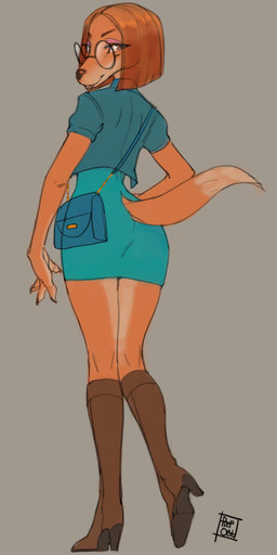anthro biped blush bob_cut boots butt butt_pose clothed clothed_anthro clothed_female clothing countershade_face countershade_fur countershade_hands countershade_legs countershading dipstick_tail dress eyebrows eyeshadow eyewear feet female fingers footwear fully_clothed fully_clothed_anthro fully_clothed_female fur glasses heart_symbol high_heeled_boots high_heels jacket looking_at_viewer looking_back looking_back_at_viewer makeup markings pose purse round_eyewear round_glasses shoes simple_background small_waist smile solo tail tail_markings tight_clothing topwear wearing_eyewear wearing_glasses reptilian_orbit illumination_entertainment sing_(movie) suki_lane canid canine canis domestic_dog hunting_dog mammal saluki sighthound 2022 digital_media_(artwork) full-length_portrait hi_res portrait