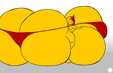 anthro balls big_balls big_bulge big_butt big_penis bubble_butt bulge butt button_(fastener) button_eyes clothing curvy_figure eyelashes femboy freckled_face freckles fur genitals horn huge_balls huge_bulge huge_butt huge_penis hyper hyper_balls hyper_bulge hyper_butt hyper_genitalia hyper_penis logo male penis small_waist solo text thick_thighs thong underwear wasp_waist yellow_body yellow_fur thatdawgmurray da_diablo_dawg canid canine canis domestic_dog mammal aliasing artist_logo artist_name digital_media_(artwork) hi_res signature