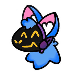 blue_body blue_fur fur happy head_tuft machine male neck_tuft solo tuft visor cosmiccats protogen headshot_portrait low_res portrait